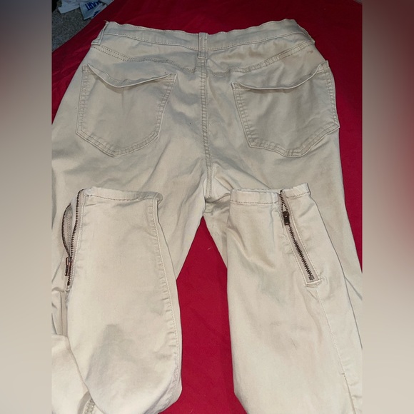 Mudd khaki shinny pants with zippers - Picture 4 of 4